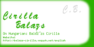 cirilla balazs business card